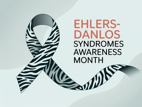 Ehlersdanlos syndromes awareness month with zebra print ribbon