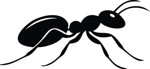 Minimalist ant silhouette black and white vector © VectorEliteX