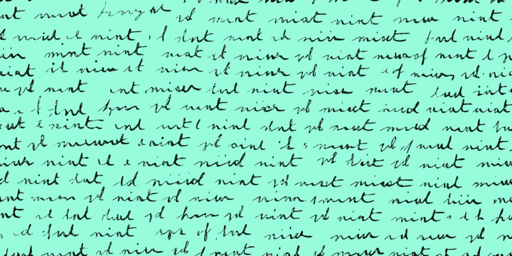 Seamless teal background with dense dark handwriting script pattern