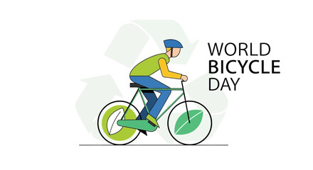 Fototapeta premium World Bicycle Day Illustration: Sustainable Transport and Eco-Friendly Lifestyle
