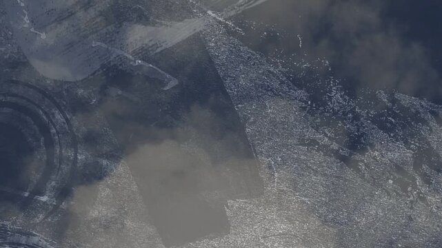 Frames advancing textured surface shifting showing clouds flecks scrapes ring smear for technology