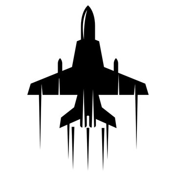 Fighter jet silhouette vector icon,modern and creative design ideas,isolated on white background,can be for signs,logo