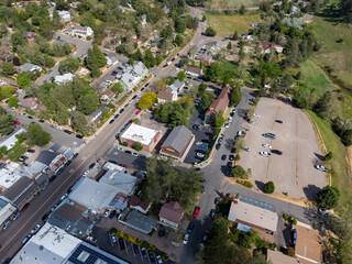 Fototapeta premium Historic Julian California Mountain Town And Cuyamaca Forest Aerial