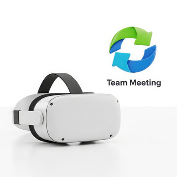 A sleek white virtual reality headset designed for immersive gaming and digital workspace interaction isolated on white background