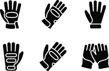 Obraz premium Glove Icons Various Styles and Designs on White Background untitled