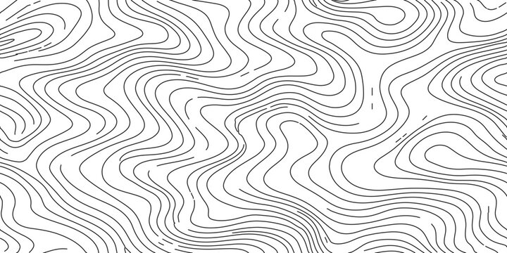 topographic contour map, abstract terrain lines, monochrome vector design, thin black lines on a light gray background, modern and clean, seamless pattern