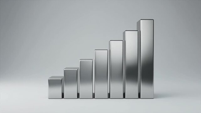 Silver Price Rising Chart Animation &ndash; Modern Financial Growth Graph, Investment and Global Market Trend Concept, 4K
