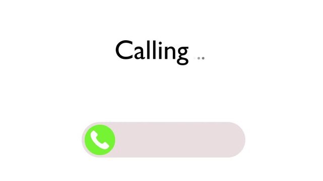 Calling Screen with Swipe to answer in white