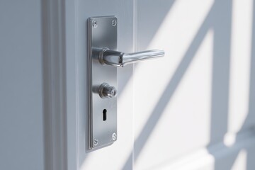Naklejka premium Modern door lock with white mockup