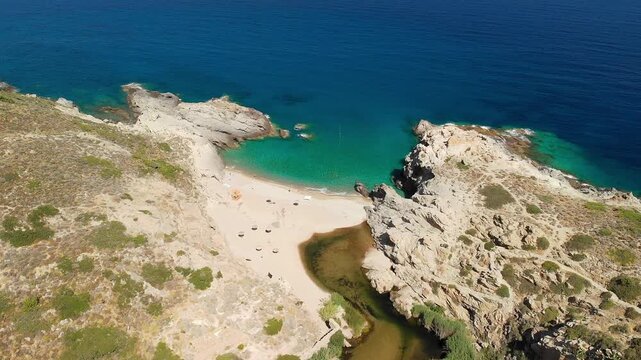 The Nas beach in Ikaria island, Greece