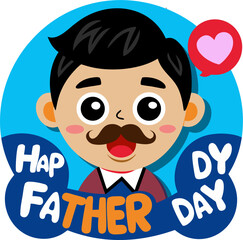 Father's day greetings message vector illustration. © Natasa Akter 