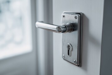 Naklejka premium Security door lock and handle mockup template