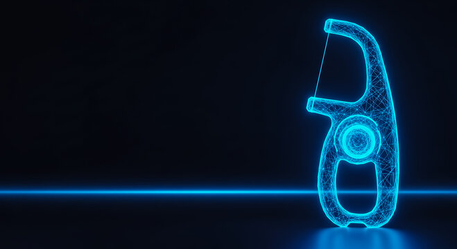 Glowing neon number eight symbol on dark futuristic background with light trails