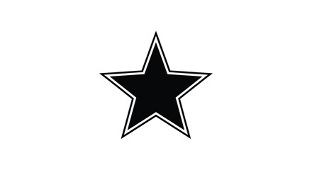 Obraz premium A stark black five pointed star is centered on a plain white background offering simple contrast