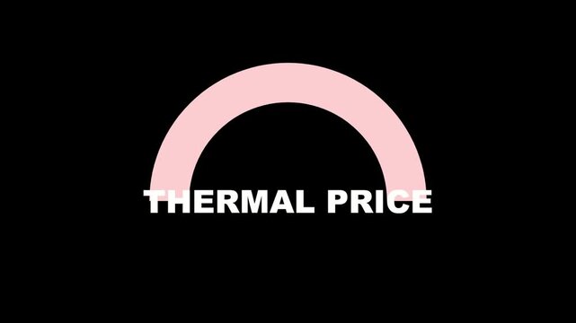Thermal price text. Pink arc motion graphic.