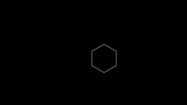 Minimal hexagon animation. White geometric loop.