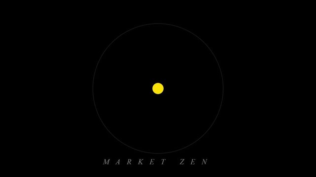 Market Zen logo, minimal yellow circle animation