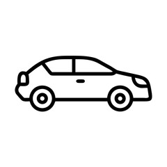 Fototapeta premium Minimalist black and white line art illustration of a modern hatchback car side view