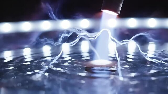 High Voltage Plasma Arc Discharging on Water Surface
