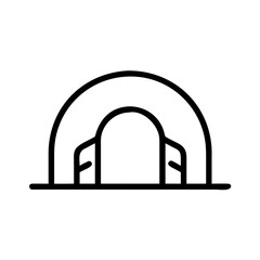 Fototapeta premium Tunnel Line Icon – Road Tunnel Entrance Minimal Outline Vector Design