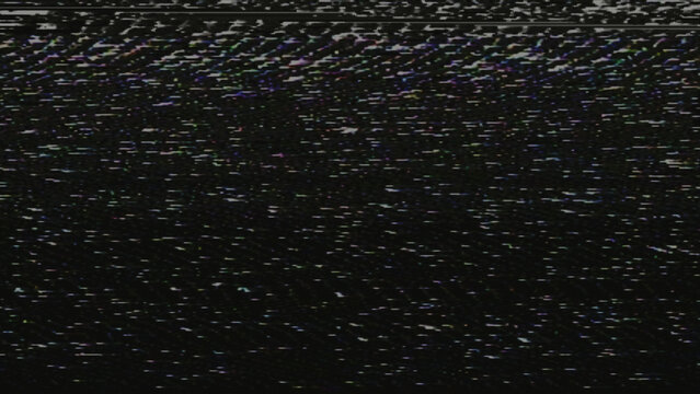Analog video static noise creating a retro tv effect with glitches, signal interference, and grainy texture
