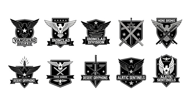 Elite Military Force Badge Logo with Bold Strong Concept