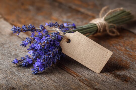 Fresh lavender bundle with kraft tag