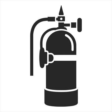 Fire extinguisher symbol displays a standard fire safety apparatus used for rapid intervention during accidental workplace or home fires.