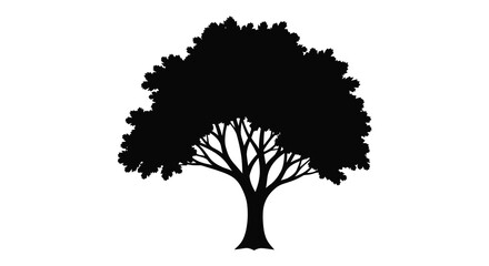 Detailed black tree with intricate branches a striking silhouette © Sogir