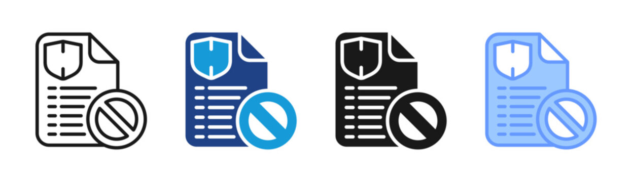 Policy Restriction icon set multiple style collection