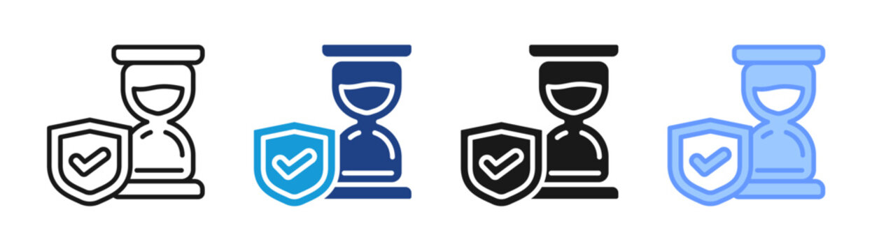 Coverage Time icon set multiple style collection