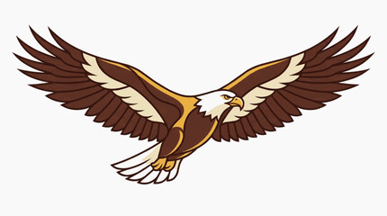 Fototapeta premium An eagle soars with its wings spread wide