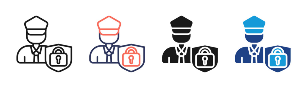 Admin Security icon set multiple style collection