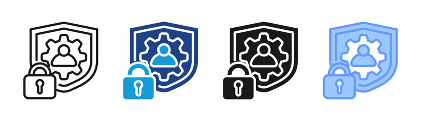 Fototapeta premium System Security icon set multiple style collection