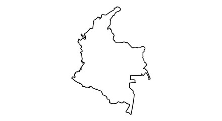 Obraz premium A simple black and white outline depicting the geographical shape of the country of colombia