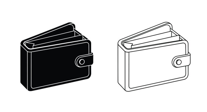 Two wallet designs one filled and one empty shown as a silhouette