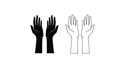 Fototapeta premium Pair of hands depicted in contrasting tones a striking silhouette