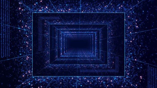 Technology cybersecurity digital data protection particles Background, Analysis Cyberspace Particles Network Connections cyber space virtual display. nano innovation future tech data, internet network