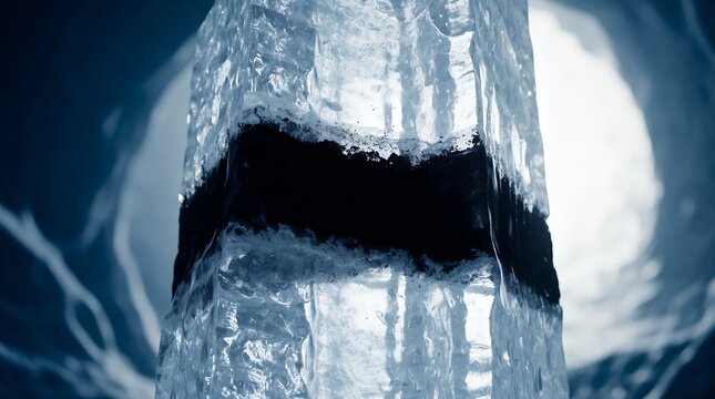 Ice Block Black Center Ice Water