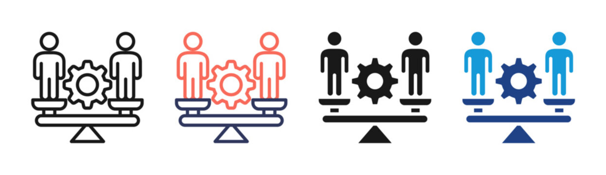 Team Management icon set multiple style collection
