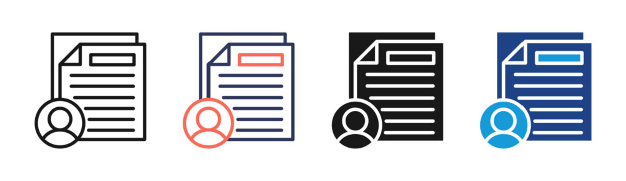 Author Profile icon set multiple style collection