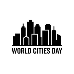 Fototapeta premium World cities day black silhouette skyline for urban development and architecture.