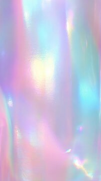 Soft pastel iridescent holographic surface with gentle rainbow reflections