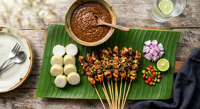 sate ayam Indonesia food