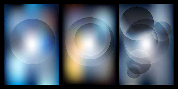 Abstract art composition with overlapping circles and gradient background