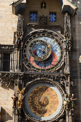 Obraz premium the medieval astronomical clock in the Old Town square in Prague Czechia
