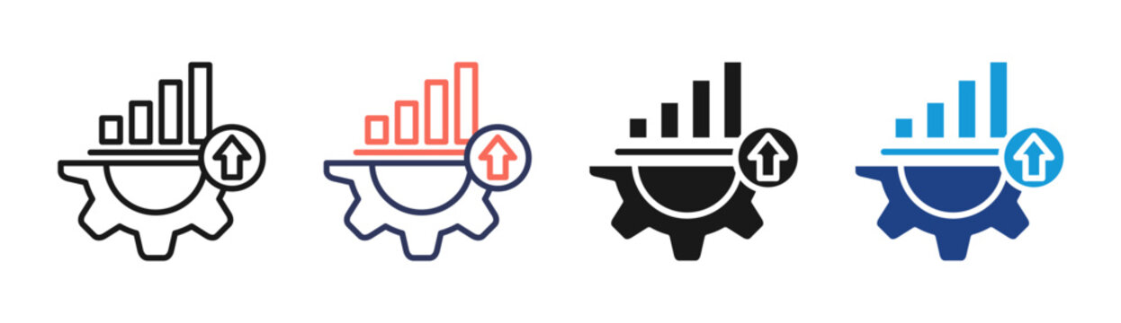 Growth Analytics icon set multiple style collection