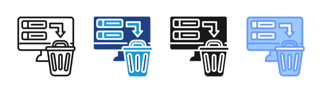 Task Delete icon set multiple style collection