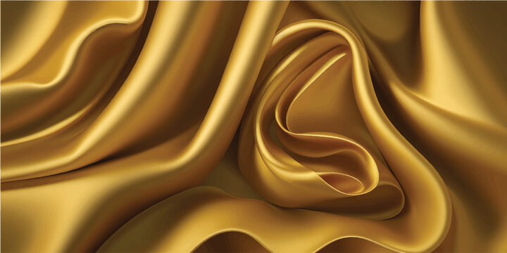 gold luxury silk background, Crumpled gold satin texture background or elegant wallpaper design, background, Generative AI