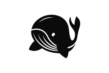 Minimalist whale illustration a black and white marine mammal design © Md. Latif Mamun